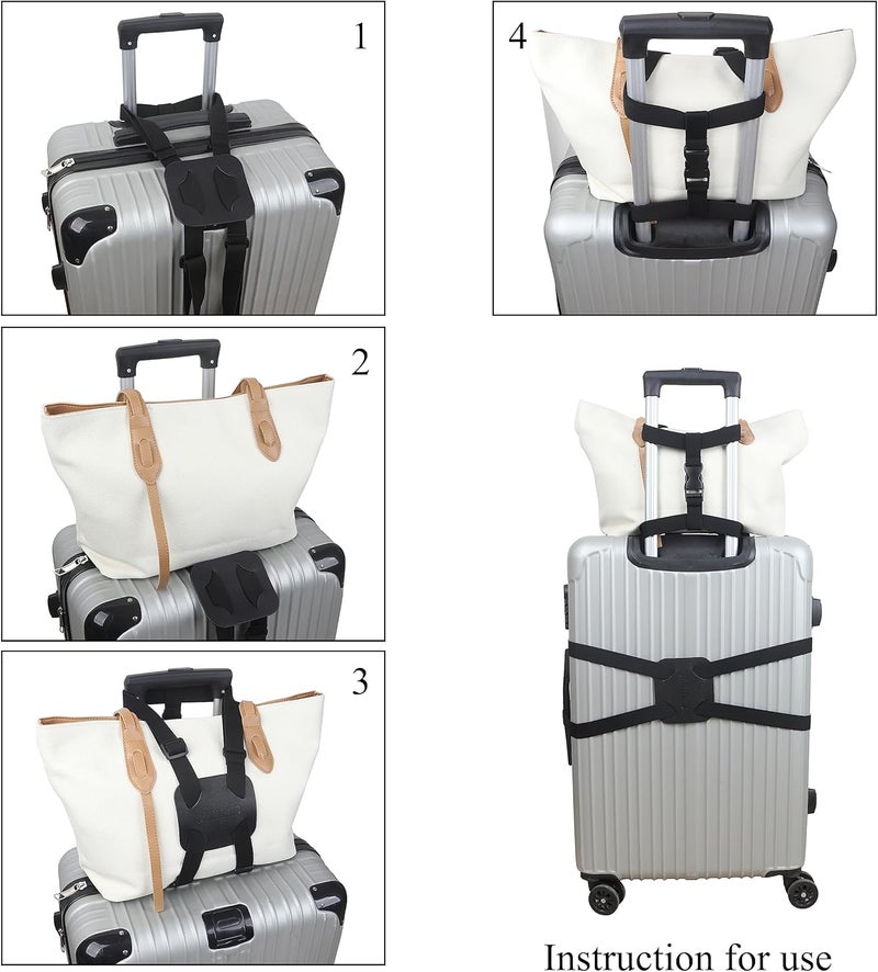 RUMILLA Adjustable Luggage Straps for Suitcases Add a Bag High Elastic Travel Bungees Connecting Carry On Bag TSA Approved (Green Luggage strap-1PCS) - Image 2